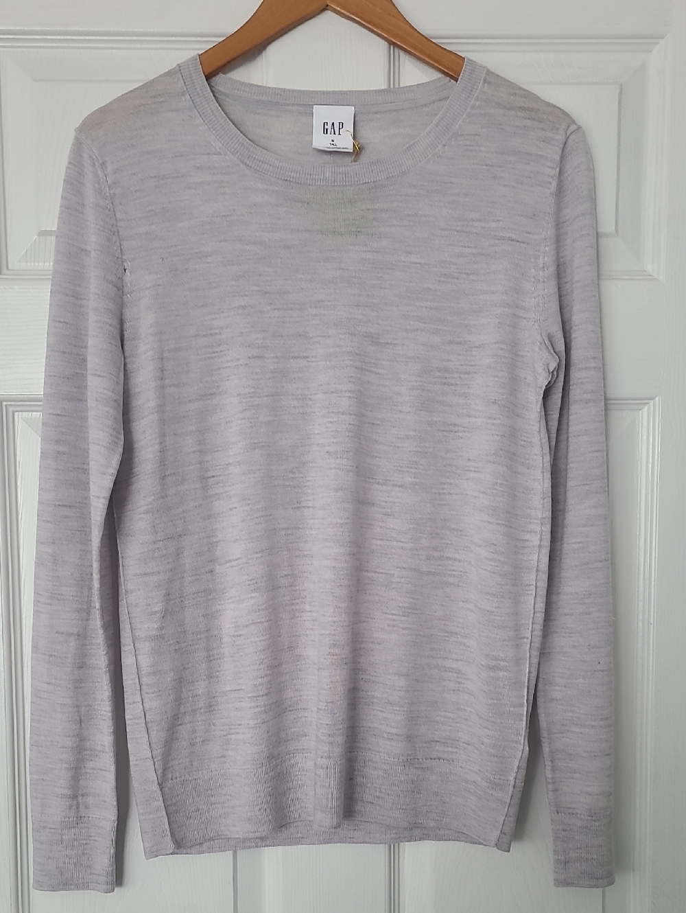 GAP Pale Gray Merino Wool Crewneck Sweater
